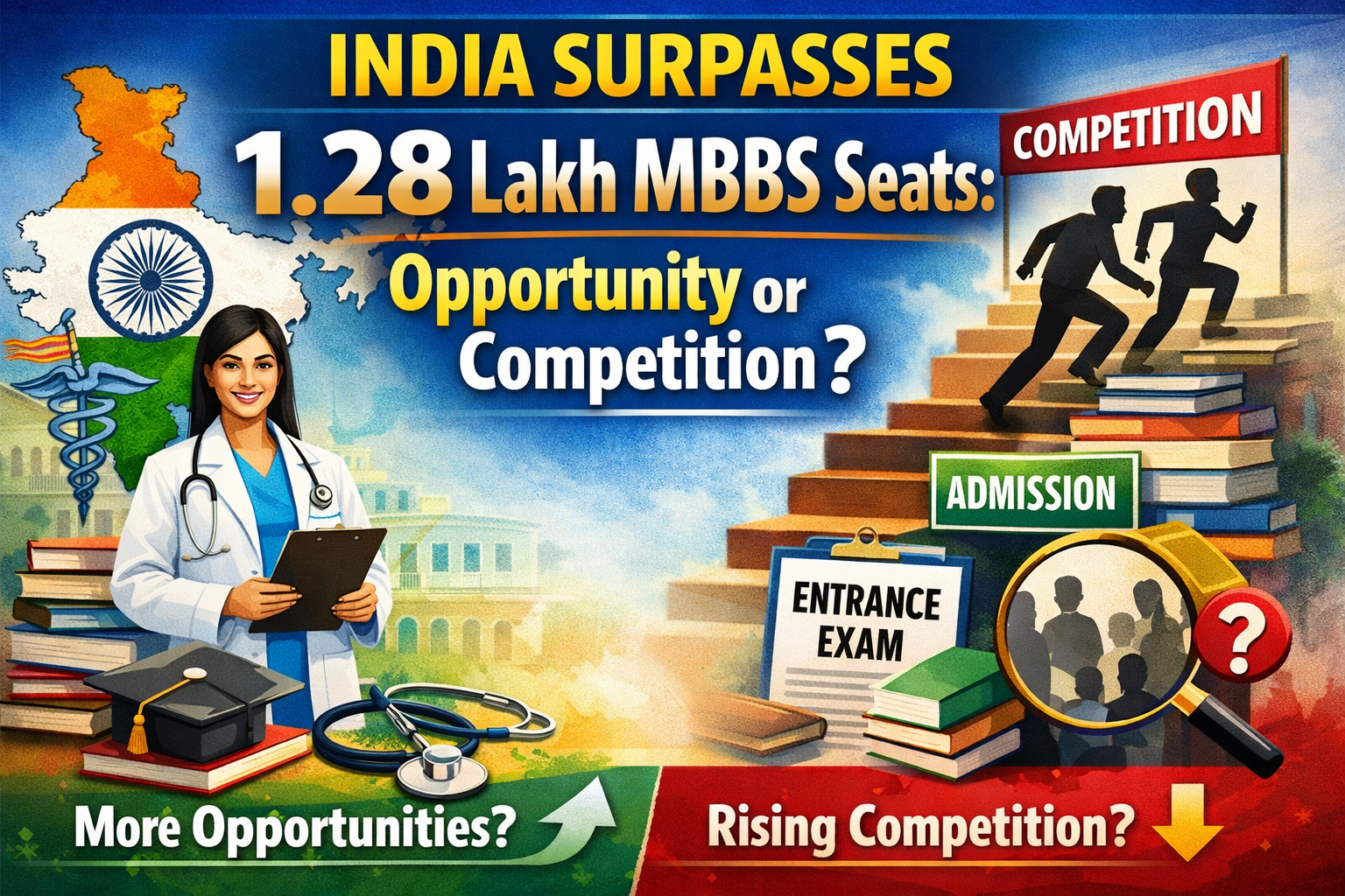 India Surpasses 1.28 Lakh MBBS Seats: Opportunity or Competition